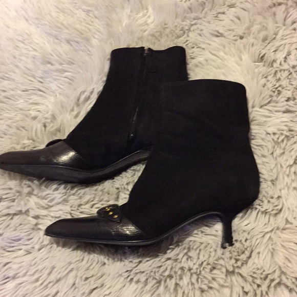 Authentic Chanel Suede/Buckled Ankle Booties - Picture 2 of 7